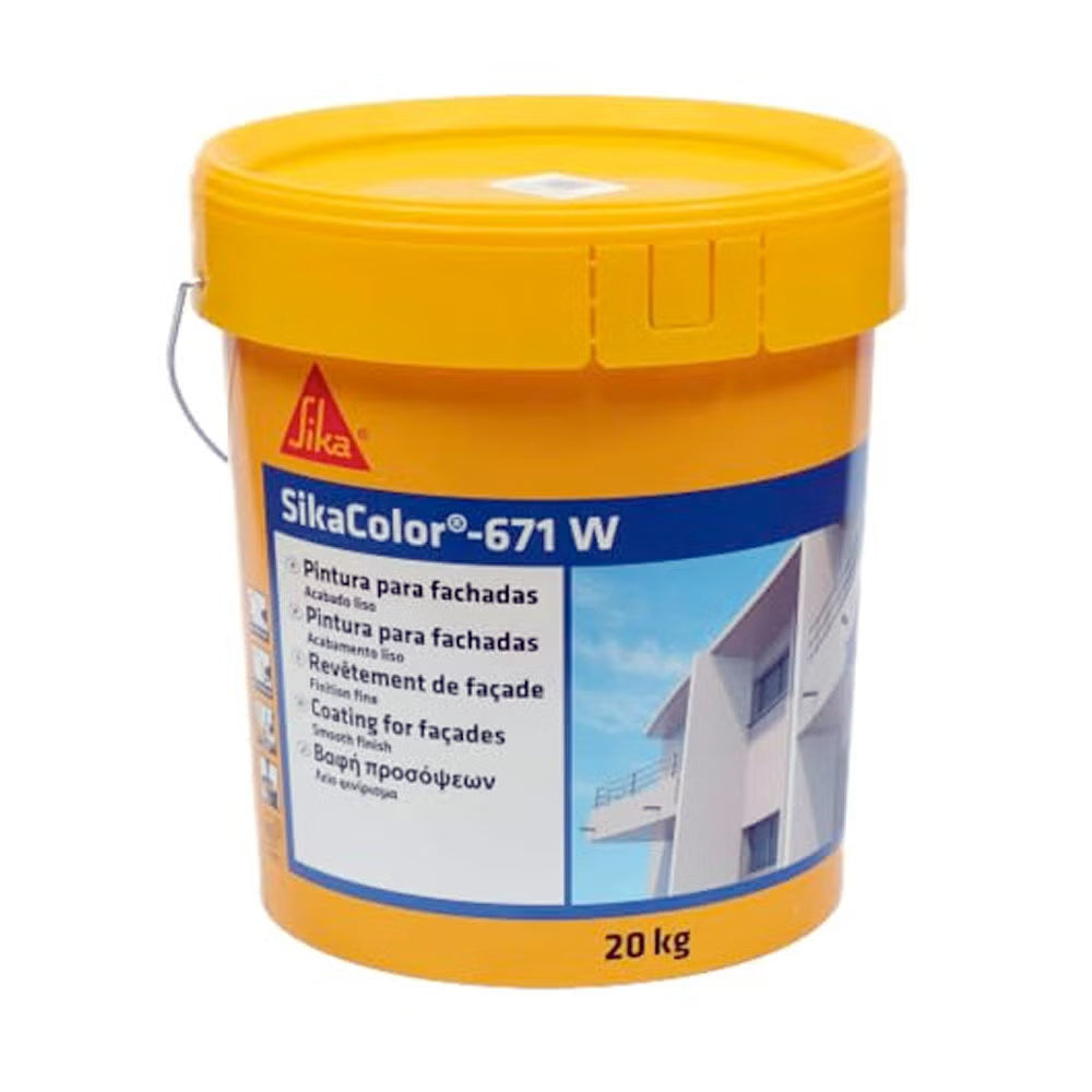 Sika SikaColor-671 W pintura para fachadas en cubo de 20 kg